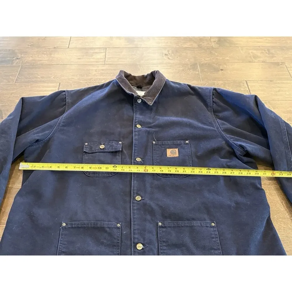 Vintage Carhartt Mens Blue Blanket Lined Canvas WorkWear Jacket Size 3XL C02 MDT - Picture 8 of 8